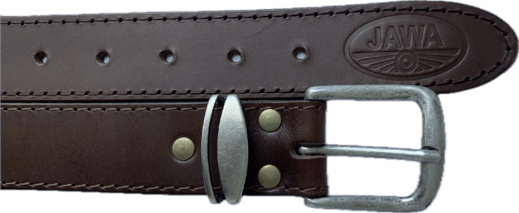 Pásek kožený - hnědý - tmavé prošití